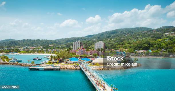 Panorama Of Port In Ocho Rios In Jamaica Stock Photo - Download Image Now - Ocho Rios, Jamaica, Bay of Water