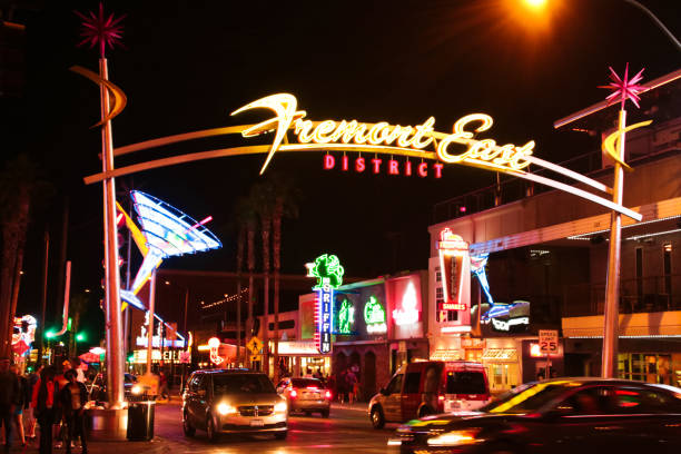 the fremont street experience - welcome to fabulous las vegas sign obrazy zdjęcia i obrazy z banku zdjęć