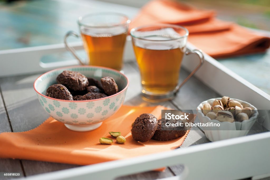 Rustic Biscuits Rustic Biscuits With Chocolate And Nuts In Ceramic Cup Stock Photo ...