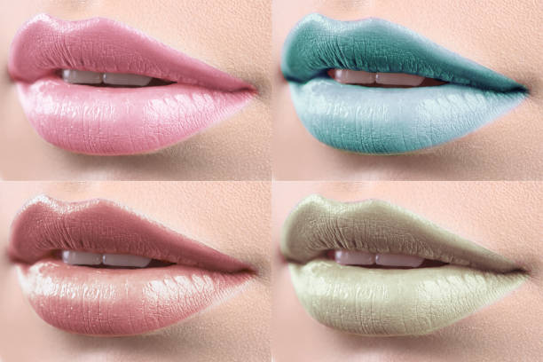 istock Collage of female lips covered in lipstick 655844750