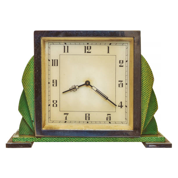 istock Vintage art deco alarm clock isolated on white 655847202