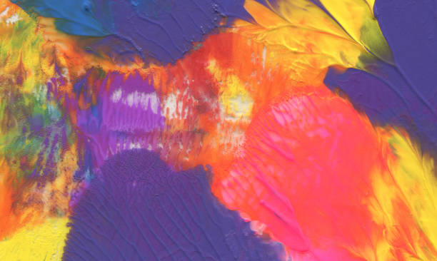 istock Abstract acrylic and watercolor brush strokes painted background. 655864072