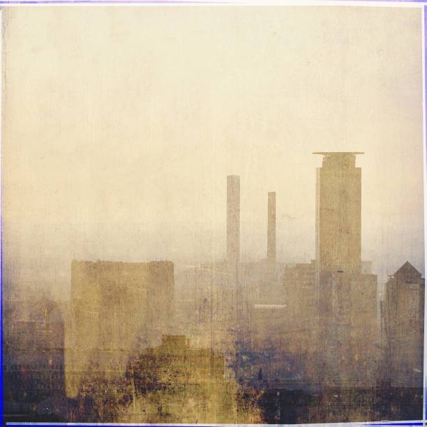 istock Vintage city skyline in sepia tones 655869890