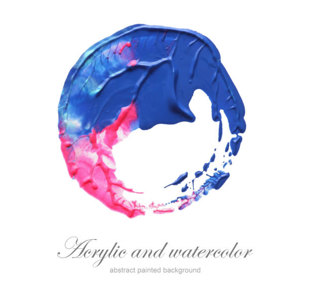 istock Abstract acrylic and watercolor circle painted background. Isolated. 655883008