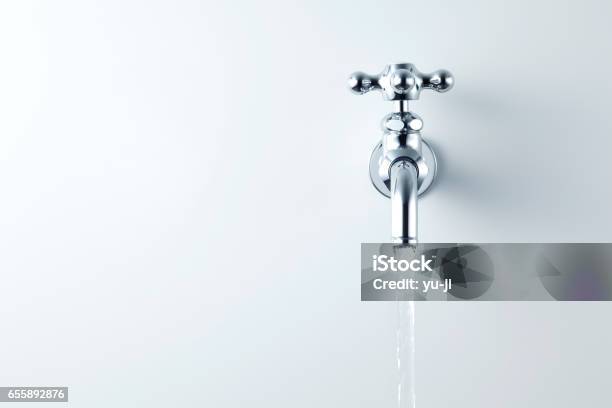 Faucet Stock Photo - Download Image Now - Faucet, Water, White Background