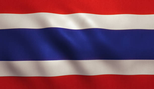 Thailand Flag Thailand flag background with fabric texture. thai flag stock pictures, royalty-free photos & images
