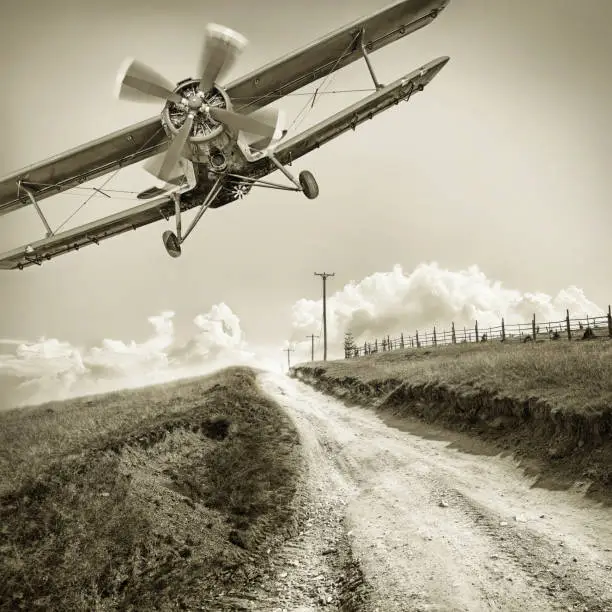 vintage biplane against the sky