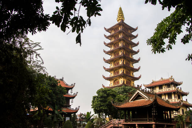 Pagoda of Pho Chieu temple in haiphong, Vietnam Pagoda of Pho Chieu temple in haiphong, Vietnam haiphong province photos stock pictures, royalty-free photos & images