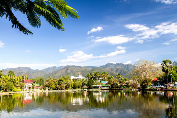 istock lakes dams store water tropics and green forest background 655928368