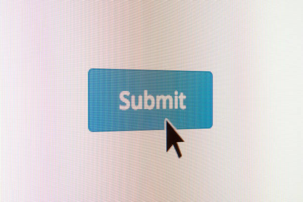Submit web button on webpage stock photo