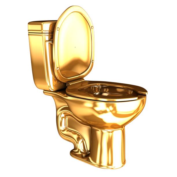 istock Golden WC toilet 655934878