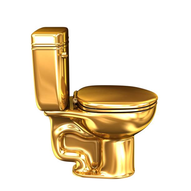 istock Golden WC toilet 655934880