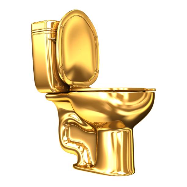istock Golden WC toilet 655934886