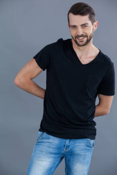 istock Happy man in black t-shirt 655937582