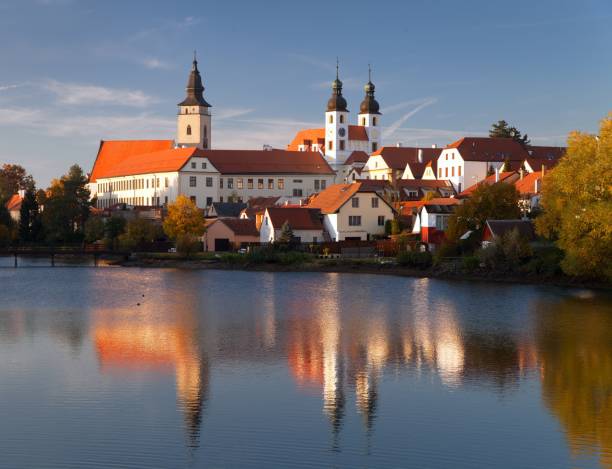 istock Evening view of Telc or Teltsch town mirroring in lake 655937868