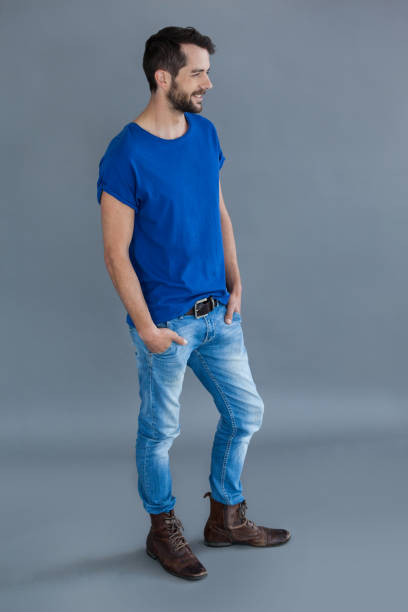 istock Handsome man in blue t-shirt 655940580