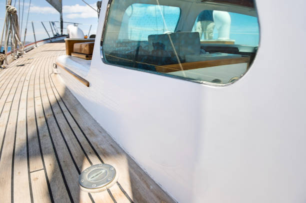 istock Planks of yacht deck 655941632