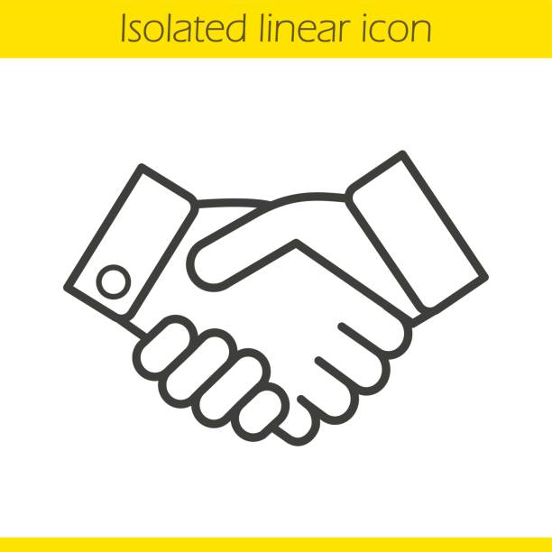 Handshake icon Handshake linear icon. Partnership. Thin line. Vector handshake stock illustrations