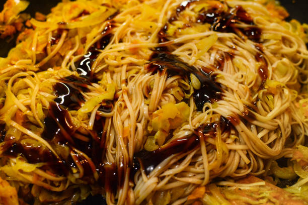 istock Food Backgrounds: Chinese noodle with oyster sauce 655947184
