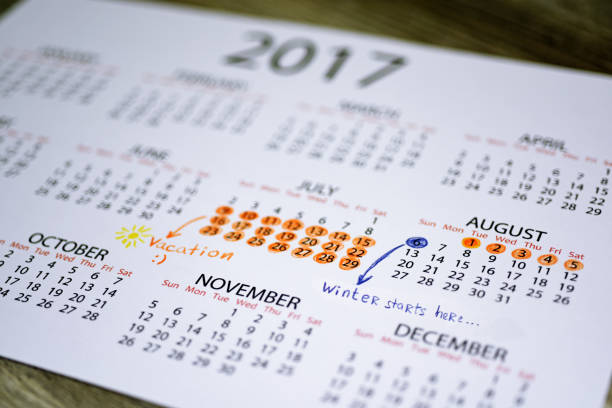 My vacation calendar of year 2017. Abstract idea