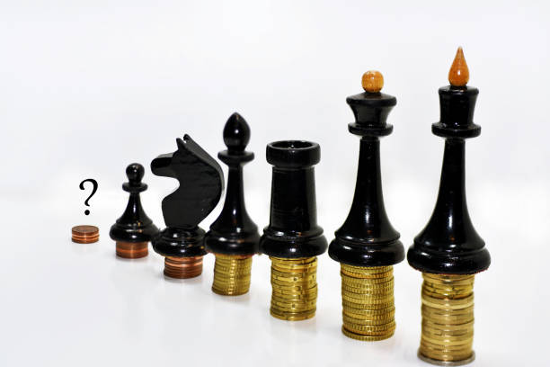 istock Abstract composition of chess and money. 655954032