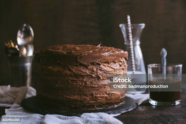 Chocolate Cake Time Stock Photo - Download Image Now - Chocolate Cake, Bakery, Blank