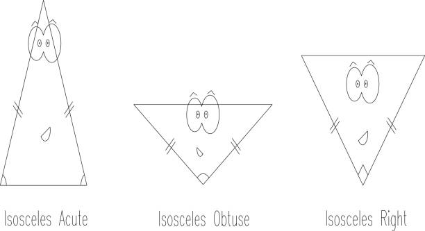 types of isosceles triangle vector types of isosceles triangle vector - geometry shapes for kids isosceles triangle stock illustrations