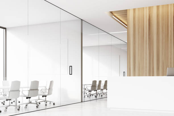 istock Side view of a company corridor 655972200
