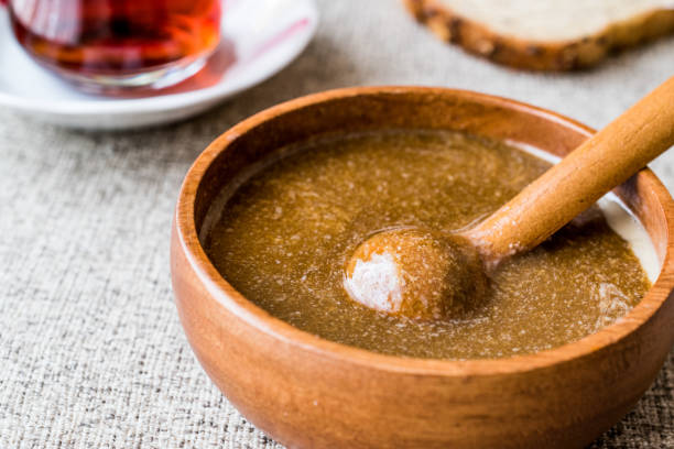 istock Turkish Tahin Pekmez / Tahini and Molasses with tea. 655973224