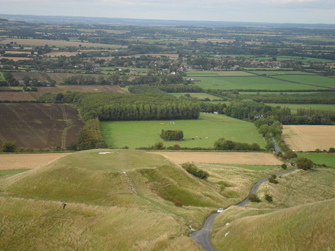 Image is taken from near Uffington White Horse, and looks north across the county.