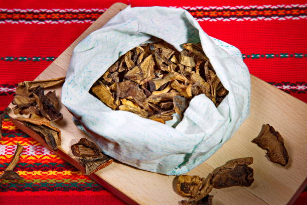 istock Bag of dried mushrooms. 655979722