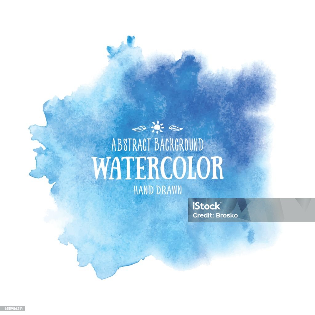 Blue abstract watercolor background. Hand drawn watercolor stains Blue vector texture handmade. Watercolor painting, textured Effect, watercolour paints,  painted image Watercolor Painting stock vector