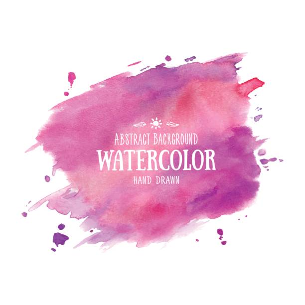 abstrakte aquarell lila-violetten hintergrund. hand gezeichnet aquarell flecken, spritzer und tropfen - illustration and painting art creativity decoration stock-grafiken, -clipart, -cartoons und -symbole