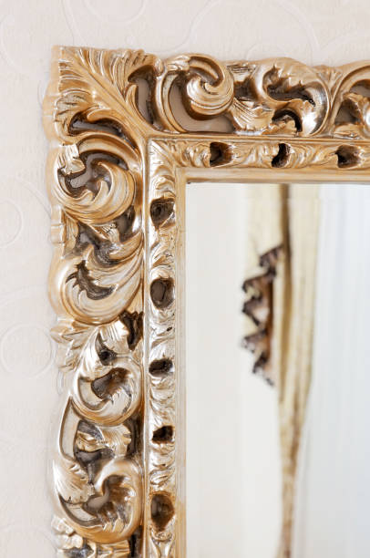 istock Part of golden baroque classical mirror frame 655989716