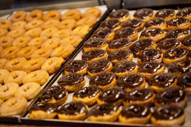 istock Close-up of doughnut in display 655994772