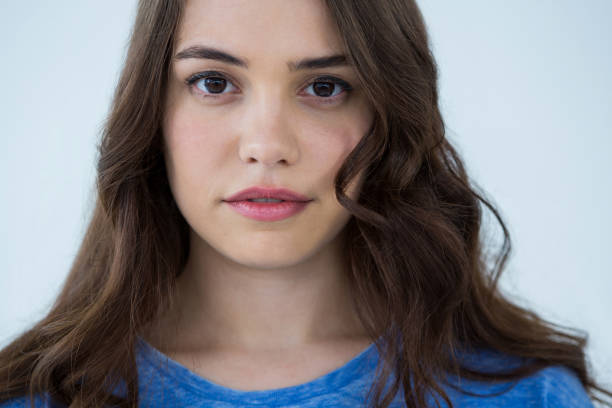 istock Beautiful woman in blue top 656002452