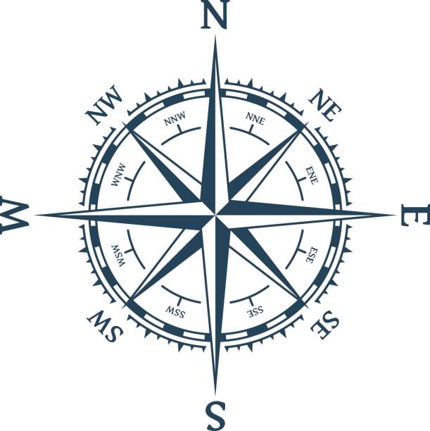wektor róży wiatrowej. - compass exploration map globe stock illustrations