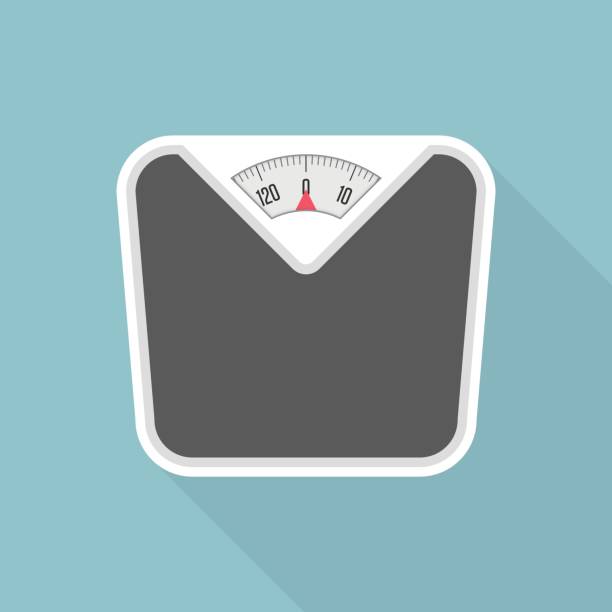 Weight scale with long shadow. Weight Scale with long shadow. Bathroom scales icon with long shadows. Vector illustration in modern flat style. EPS 10. weights stock illustrations
