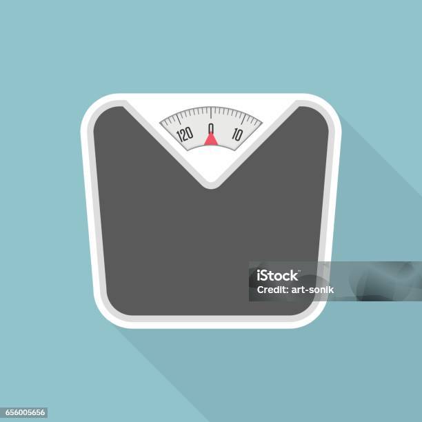 Weight Scale With Long Shadow Stock Illustration - Download Image Now - Weight Scale, Scale, Weight