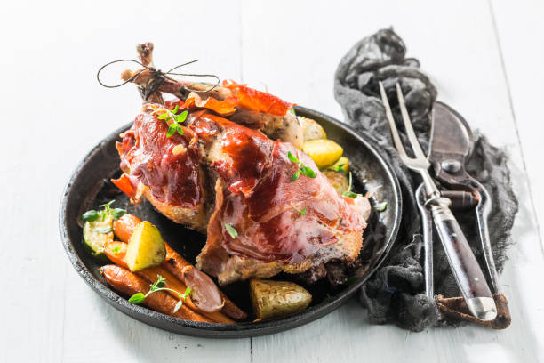 istock Fresh pheasant with bacon and vegetables and spices 656026194