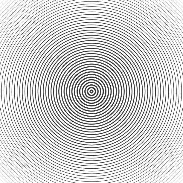 동심 서클 요소입니다. - illusion spiral black white stock illustrations