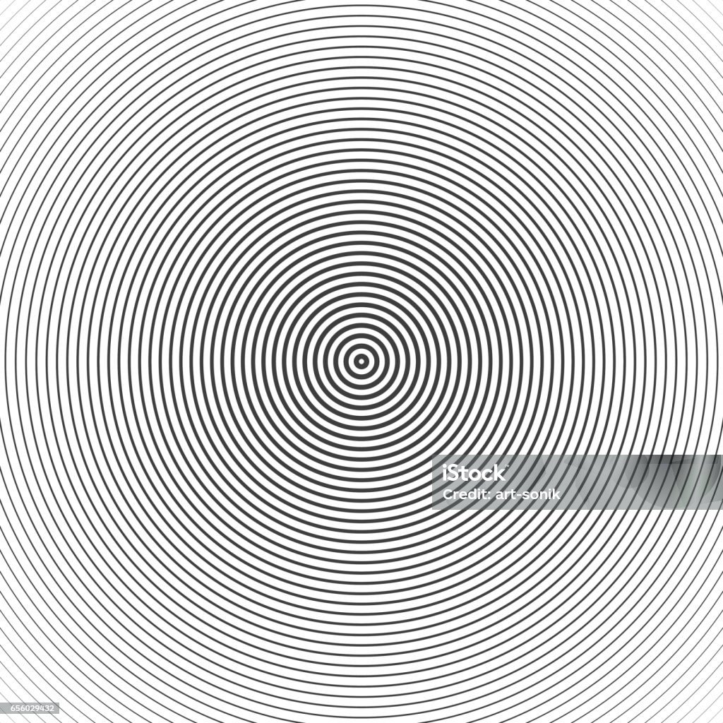 Concentric circle elements. Concentric circle elements. Sound wave wallpaper. Black and white abstract rounds texture, pattern. Hypnotic spiral background. Vector illustration EPS 10. Concentric stock vector