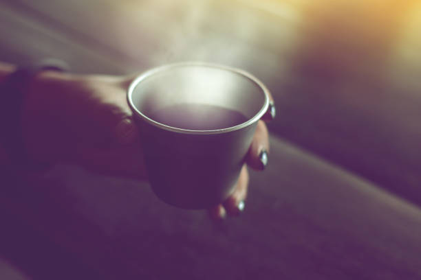 istock coffee is served hot in cup on wood table 656031902