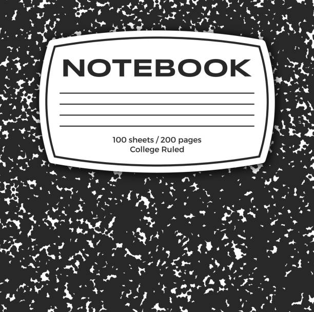 illustrazioni stock, clip art, cartoni animati e icone di tendenza di copertina del notebook - composition