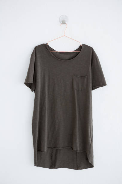 istock Grey t-shirt with pocket on hanger 656039772
