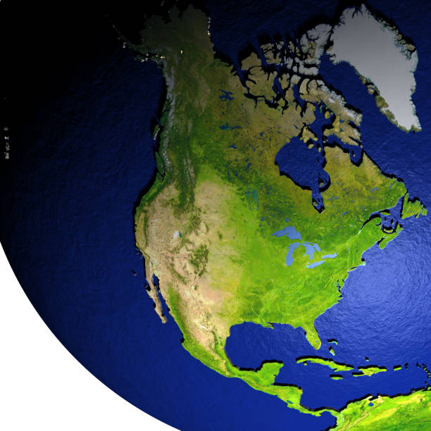istock North America on model of Earth with embossed land 656043112