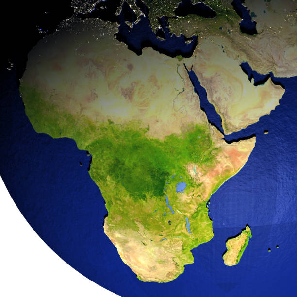 istock Africa on model of Earth with embossed land 656043118