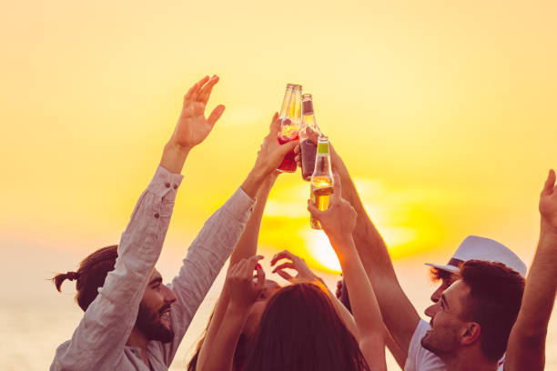 istock Friends Beach Party Drinks Toast Celebration Concept 656043718