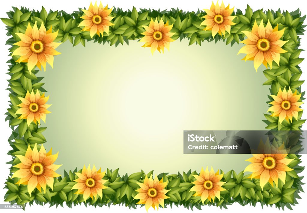 Frame Yelo Frame Template With Yellow Flowers Stock Illustration - Download Image ...