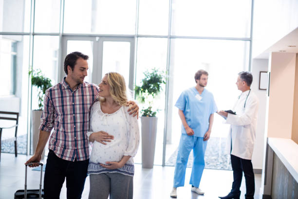 istock Couple interacting with each other in hospital 656067904